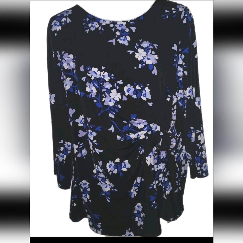 Liz Claiborne Career - Women's Multicolor Floral Casual Blouse. Size Large